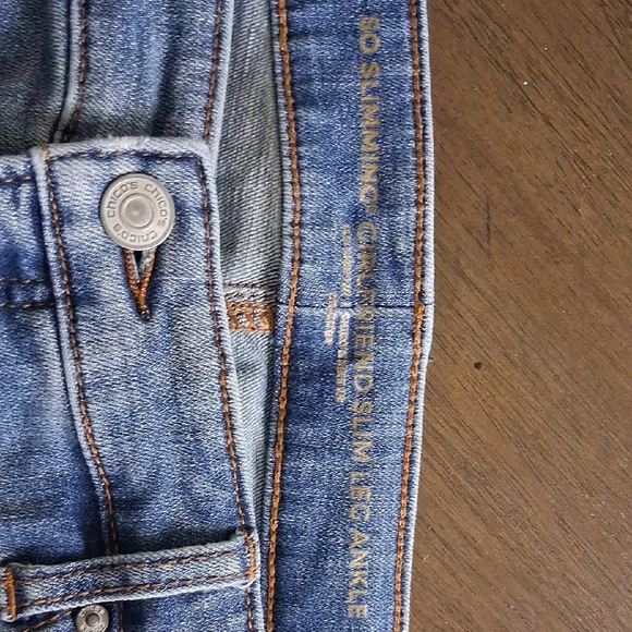 Chico's Blue Jeans with Yellow Floral Embroidery - Picture 4 of 4